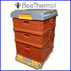 BeeThermal Langstroth Full Beehive + 2 Medium Supers -Insulated HDPE Red/Brown