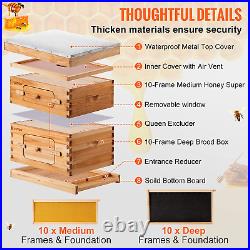 Bee Hive, 10 Frame Complete Beehive Kit, Dipped in 100% Natural Beeswax I