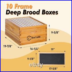 Bee Hive 10 Frame Langstroth Coated Beeswax 2 Deep 1 Medium BeeCastle Beehive