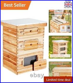 Bee Hive 30 Frame Bee Hives Starter Kit, Beeswax Coated Cedar Wood, 2 Deep +