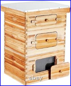 Bee Hive 30 Frame Bee Hives Starter Kit, Beeswax Coated Cedar Wood, 2 Deep +