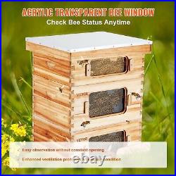 Bee Hive 30 Frame Bee Hives Starter Kit, Beeswax Coated Cedar Wood, 2 Deep +