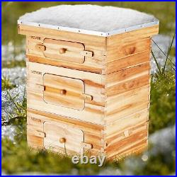 Bee Hive 30 Frame Bee Hives Starter Kit, Beeswax Coated Cedar Wood, 2 Deep +