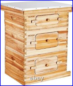 Bee Hive 30 Frame Bee Hives Starter Kit, Beeswax Coated Cedar Wood, 2 Deep +