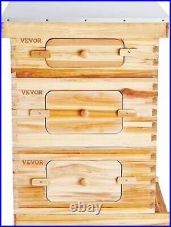 Bee Hive 30 Frame Bee Hives Starter Kit, Beeswax Coated Cedar Wood, 2 Deep +