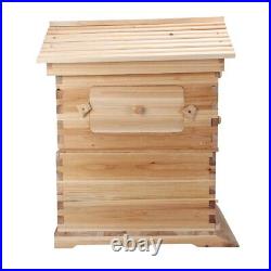 Bee Hive Beekeeping Brood Wooden House Box +7PCS Flowing Auto Beehive Frames Set