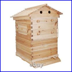 Bee Hive Beekeeping Brood Wooden House Box +7PCS Flowing Auto Beehive Frames Set