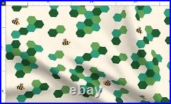 Bee Hive Bees Honey Hexagon 100% Cotton Sateen Sheet Set by Spoonflower