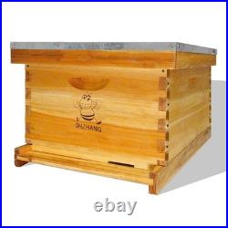 Bee Hive Box Kit 10 Frame Beehive, Beeswax Coated, Complete Beekeeping Set