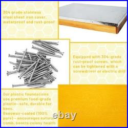 Bee Hive Box Kit 10 Frame Beehive, Beeswax Coated, Complete Beekeeping Set