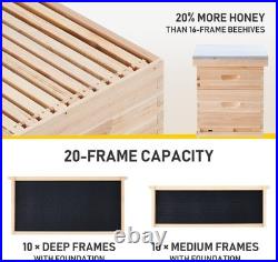 Bee Hive Boxes 10 Frame Langstroth Beehive, Bee Keeping Starter Kit Includes