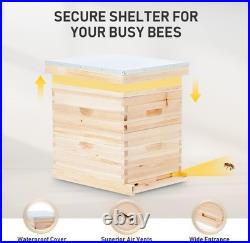 Bee Hive Boxes 10 Frame Langstroth Beehive, Bee Keeping Starter Kit Includes