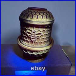 Bee Hive Glass Honeycomb Fairy Lamp Sunfire Mist NEW Release 3.25x2.5 Glows