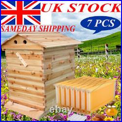 Bee Hive House Super Brood 2-Layer Beekeeping Box House For 7PC Bee Hive Frames
