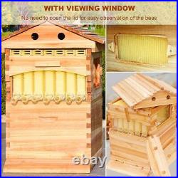 Bee Hive Starter Kit 7pcs Auto Flowing Beehive Frame & Beeswaxed Bee Keeping Box