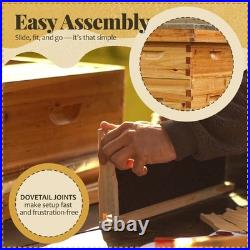 Bee Hive Starter Kit Premium Beekeeping Full Set Up 16 Frame, Beeswax Coated