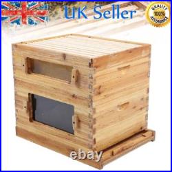 Bee Hive Wooden Beehive Kit 10 Frames Acrylic Bee for Beginners Pro Beekeepers