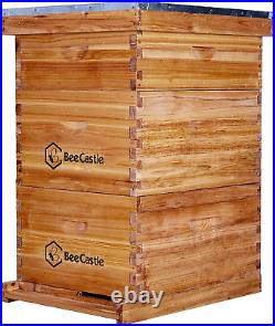 Beecastle 10 Frame Langstroth Bee Hive Coated with 100% Beeswax Includes Beehive