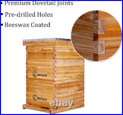 Beecastle 10 Frame Langstroth Bee Hive Coated with 100% Beeswax Includes Beehive