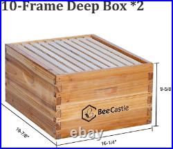 Beecastle 10 Frame Langstroth Bee Hive Coated with 100% Beeswax Includes Beehive