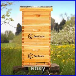 Beecastle 10 Frame Langstroth Bee Hive Coated with 100% Beeswax Includes Beehive