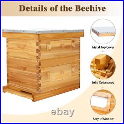 Beecastle 8 Frame Langstroth Beehive, Bee Hive Beeswaxed Coated Beehive Starter