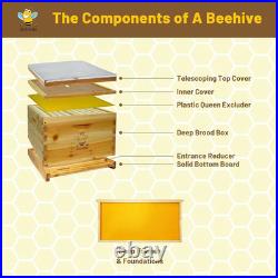 Beehive 10 Frame Bee Hives Complete Bee Hive Box Kit with 100% Beeswax Includes
