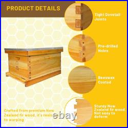 Beehive 10 Frame Bee Hives Complete Bee Hive Box Kit with 100% Beeswax Includes
