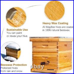 Beehive 10 Frame Bee Hives and Supplies Starter Kit, Bee Hive for Beginner, H