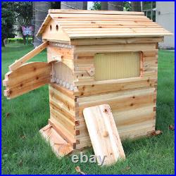 Beehive Beekeeping Super Brood House Box with 7 Auto Flowing Honey Bee Hive Frames