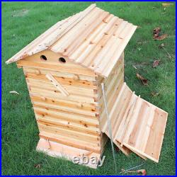 Beehive Beekeeping Super Brood House Box with 7 Auto Flowing Honey Bee Hive Frames