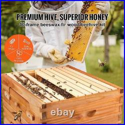 Beehive Box Kit Bee Honey Hive 10 Frames Complete Beehive Kit Natural Wooden