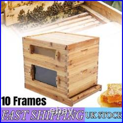 Beehive Box Kit Bee Honey Hive 10 Frames Medium Beeswax Natural Fir Wood UK