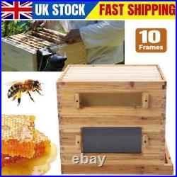 Beehive Box Kit Bee Honey Hive 10 Frames Medium Beeswax Natural Fir Wood UK