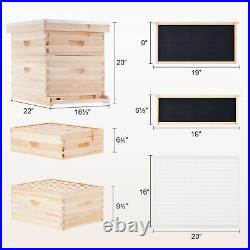 Beehive Box Kit Complete 20 Frame Set, 10 Deep, 10 Medium Hive Frames