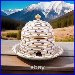 Beehive Honeypot Coalport Worcester Porcelain h10cm x w13cm Circa 1810
