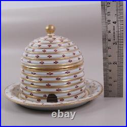 Beehive Honeypot Coalport Worcester Porcelain h10cm x w13cm Circa 1810