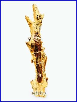 Beehive Sculpture 100cm with 20 Bees, Teak Root Ornament