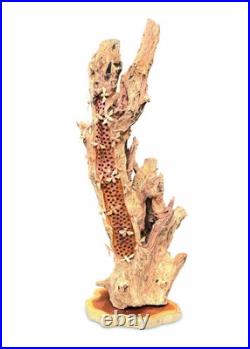 Beehive Sculpture 100cm with 20 Bees, Teak Root Ornament