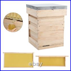 Beehive Super Beekeeping Brood House Box Pine Bee Hive Frame & Foundation Sheets