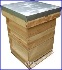Beehive with Two Supers British National Solid Pine Deep Roof and