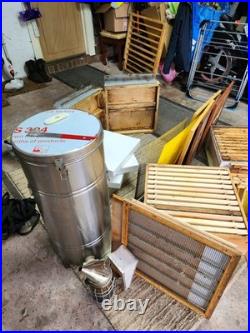 Beehives Job Lot Wooden Beehive Boxes & Frames, Smoker, Honey Extractor Drum
