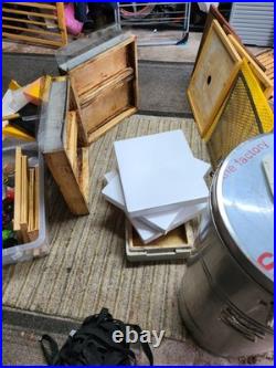 Beehives Job Lot Wooden Beehive Boxes & Frames, Smoker, Honey Extractor Drum