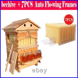 Beekeeper Beekeeping Honey Bee House+ 7PCS Wooden Hive Frame Beehive Brood Box