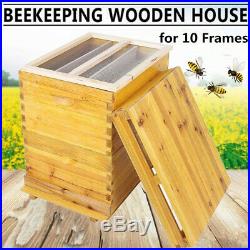 Beekeeping Cedar Wooden Super Brood Box for 10 Frames Honey Bee Hive House Kit