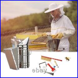 Beekeeping Tool Kit Set Stainless Steel Bee Hive Smoker Brush Scraper Equipment