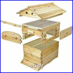 Beekeeping Wooden House Beehive Box with 7PCS Auto Upgraded Flow Frame Food-Grade