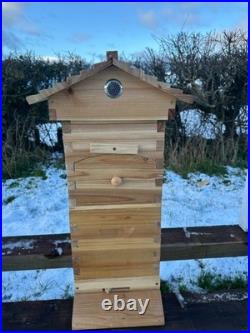 Beginners small garden Wooden 4 Section Auto Honey Harvesting Hive Keeping Bees