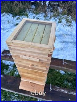 Beginners small garden Wooden 4 Section Auto Honey Harvesting Hive Keeping Bees