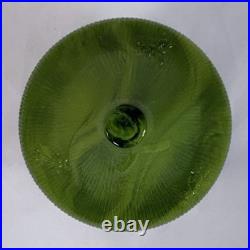 Boyd Green Slag Milk Glass Bee Hive Honey Pot Covered Dish-MARKED